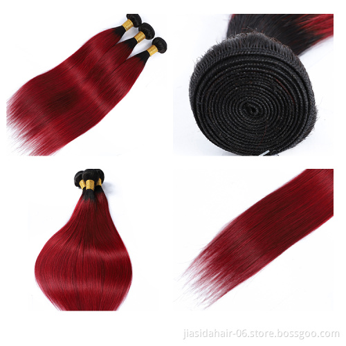 T1BBurgundy Cheap 3+1 peruvian 100%  cuticle aligned Human Hair with Closure Set Raw Indian Virgin Hair Bundles Brazilian Hair
